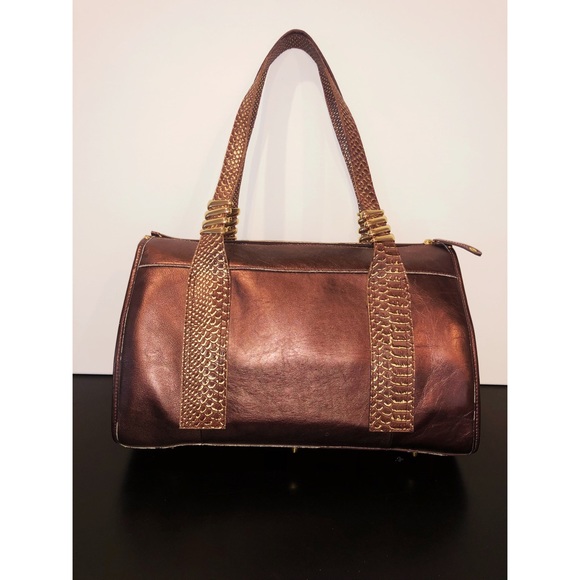 La Gioe do Toscana Brown Metallic Leather Handbag - Picture 9 of 9